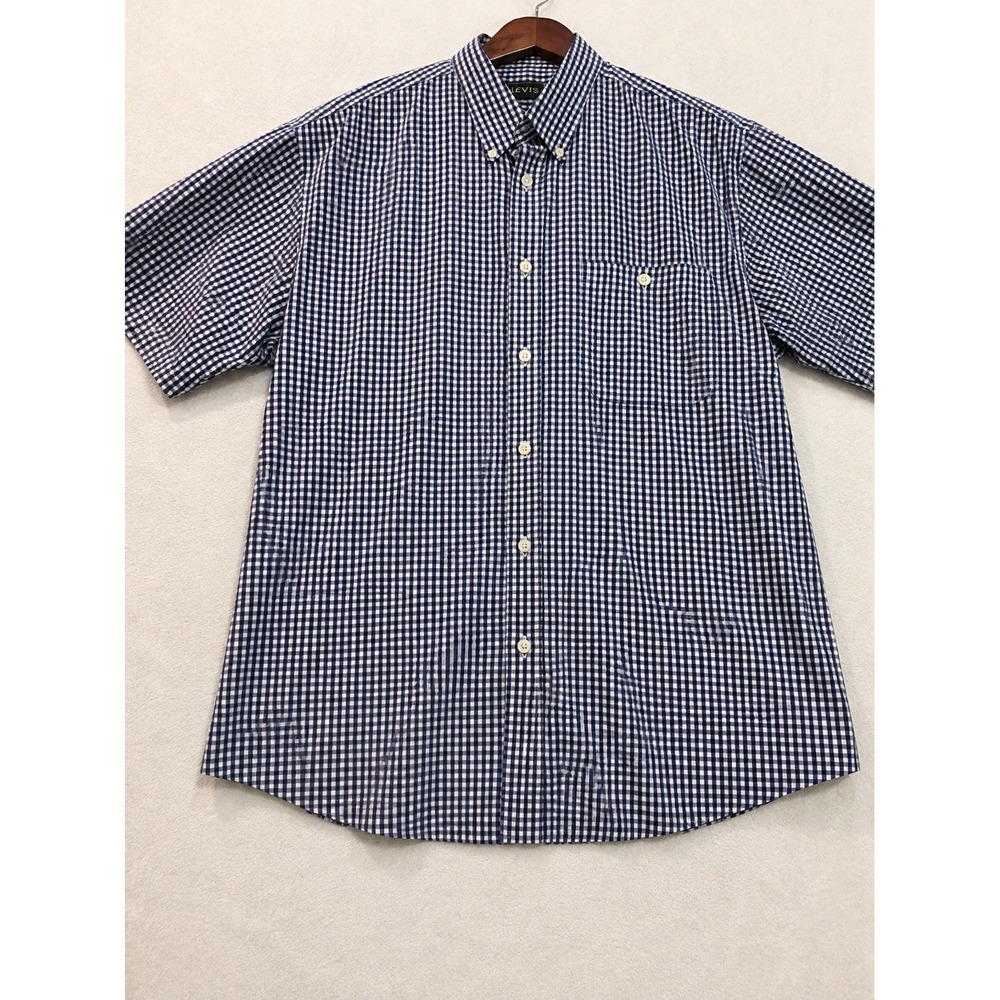 Orvis Men's XXL Short Sleeve Button Down Shirt Red Blue Gingham Casual